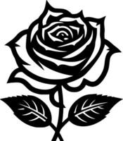 Rosa - negro y blanco aislado icono - vector ilustración