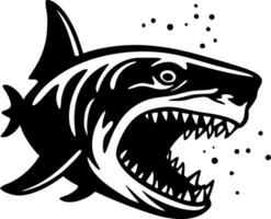 Shark, Black and White Vector illustration