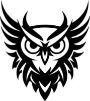 Owl - Black and White Isolated Icon - Vector illustration