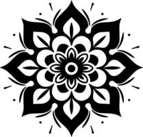 Mandala, Black and White Vector illustration