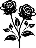 rosas, negro y blanco vector ilustración