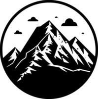 Mountain - Black and White Isolated Icon - Vector illustration