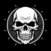 Skull, Black and White Vector illustration