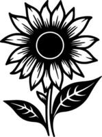 girasol, minimalista y sencillo silueta - vector ilustración