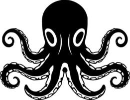 Octopus, Black and White Vector illustration