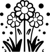 Spring, Black and White Vector illustration