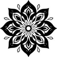 Mandala, Black and White Vector illustration