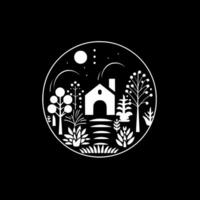 Garden, Black and White Vector illustration