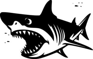 Shark, Black and White Vector illustration