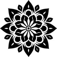 Mandala - Black and White Isolated Icon - Vector illustration
