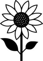 Flower, Black and White Vector illustration