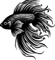 Betta Fish, Minimalist and Simple Silhouette - Vector illustration