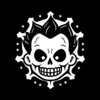 Skull, Black and White Vector illustration