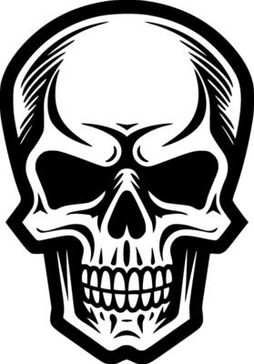 Skull - Black and White Isolated Icon - Vector illustration