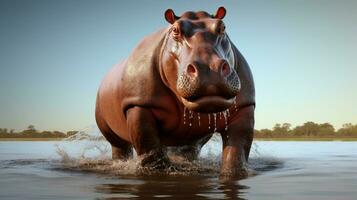 AI generated Hippopotamus high quality background photo