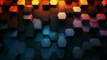 AI generated Hexagonal Patterns background photo