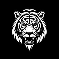 Tiger - Black and White Isolated Icon - Vector illustration