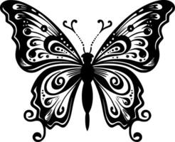 Butterfly, Black and White Vector illustration