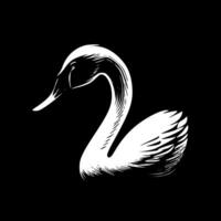 Swan, Black and White Vector illustration