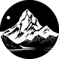 Mountains - Black and White Isolated Icon - Vector illustration