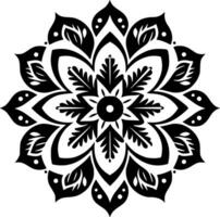 Mandala, Black and White Vector illustration