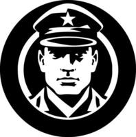 Military - Black and White Isolated Icon - Vector illustration