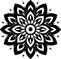 Mandala, Black and White Vector illustration