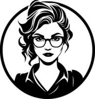 Teacher, Black and White Vector illustration