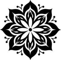 Mandala - Black and White Isolated Icon - Vector illustration