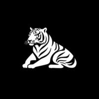 Tigre - negro y blanco aislado icono - vector ilustración