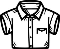 camisa, negro y blanco vector ilustración