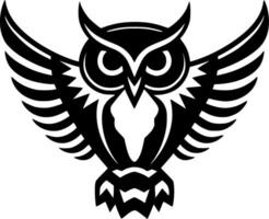 Owl - Black and White Isolated Icon - Vector illustration