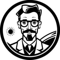 Teacher, Black and White Vector illustration