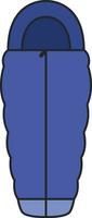 Blue sleeping bag icon. Flat illustration of blue sleeping bag vector icon for web design