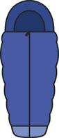 Blue sleeping bag icon. Flat illustration of blue sleeping bag vector icon for web design