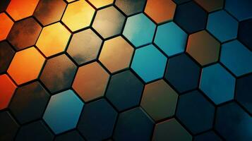 AI generated Hexagonal Patterns background photo