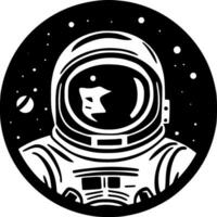 Astronaut - Black and White Isolated Icon - Vector illustration