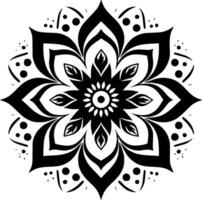 Mandala - Black and White Isolated Icon - Vector illustration