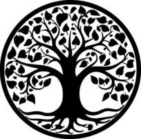 Tree, Black and White Vector illustration