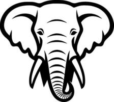 Elephant, Black and White Vector illustration