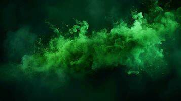 AI generated Dark green color powder splash background photo