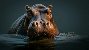 AI generated Hippopotamus high quality background photo