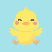 Cartoon chick with Easter eggs in the grass and Easter egg search activity with children. vector