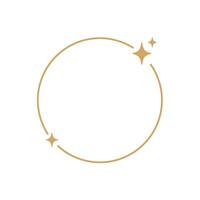 Simple modern aesthetic line elements Modern geometric linear frame with sparkling stars. vector