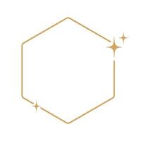 Simple modern aesthetic line elements Modern geometric linear frame with sparkling stars. vector