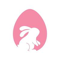 Rabbit silhouette on Easter egg background greeting card decorative elements vector