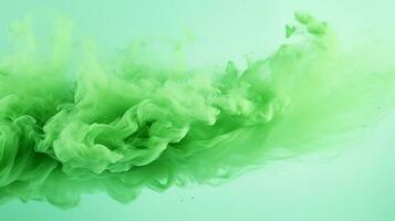 AI generated Pista green color powder splash background photo