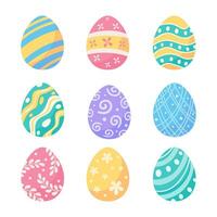 Easter eggs decorated with colorful patterns For an Easter egg search activity with the kids. vector