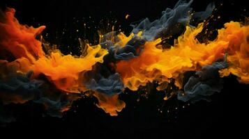 AI generated Jet black color splash background photo