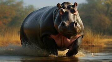 AI generated Hippopotamus high quality background photo